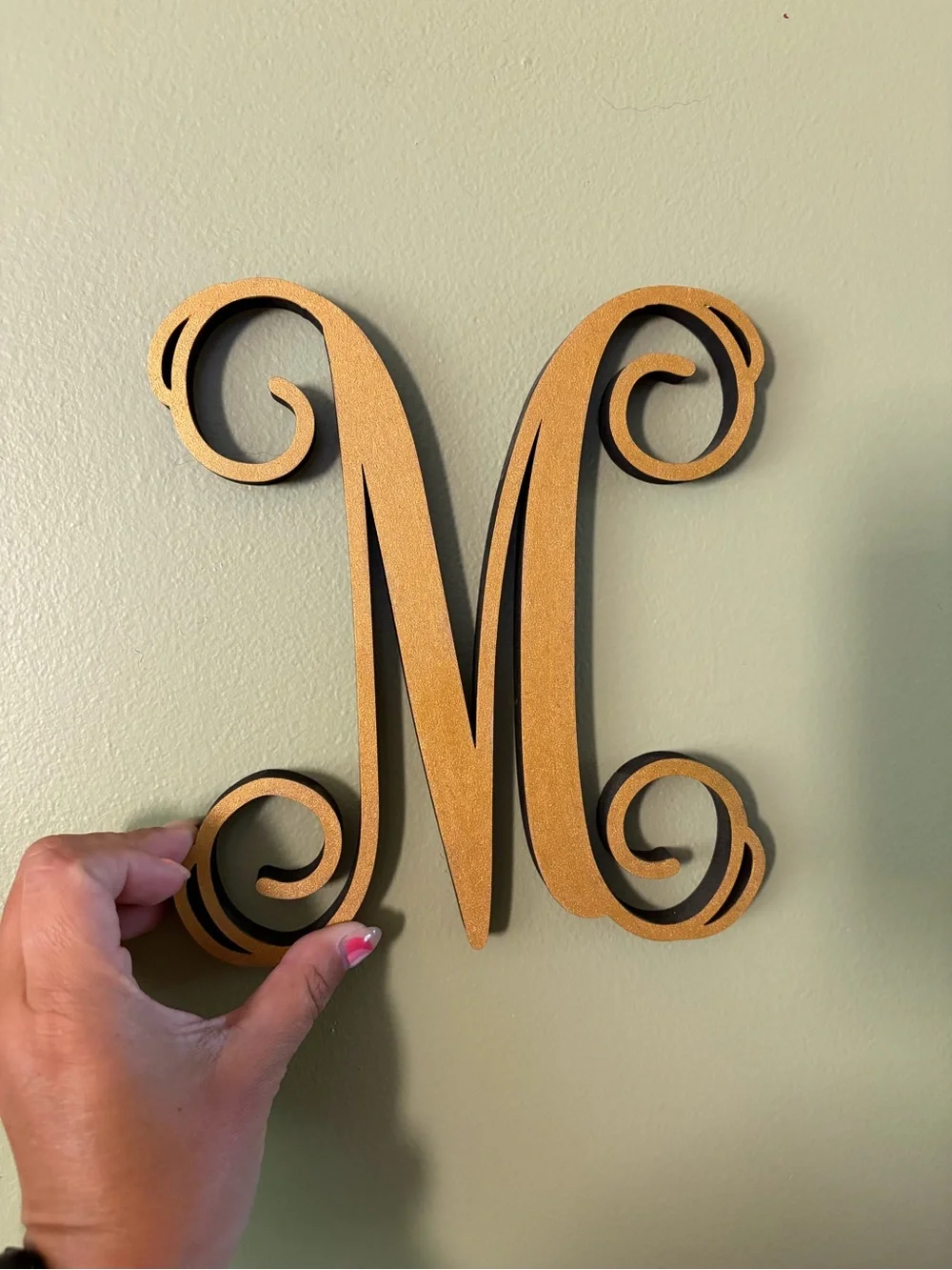 Gold Decorative Letter M Wall Accent